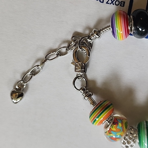 Green and Blue Charm Bracelet with Decorative Beads - Picture 2 of 3